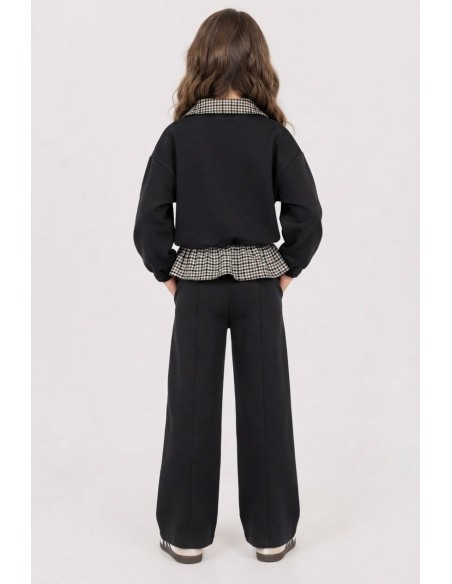 Ensemble Jogging Noir Fille 4-14 Ans | Zerda