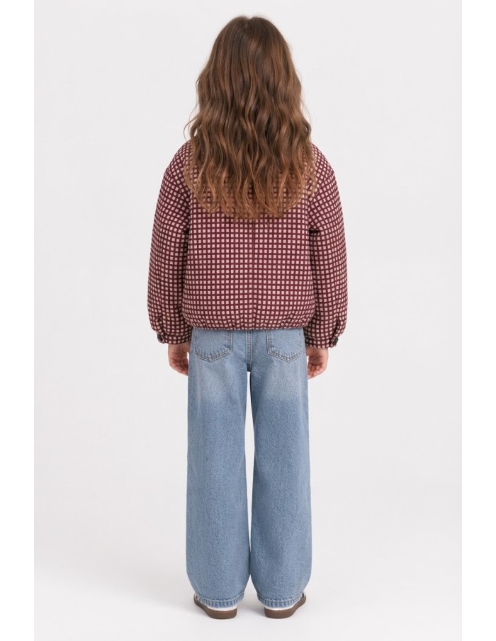 Veste À Carreaux Bordeaux Fille 4-14 Ans | Zerda