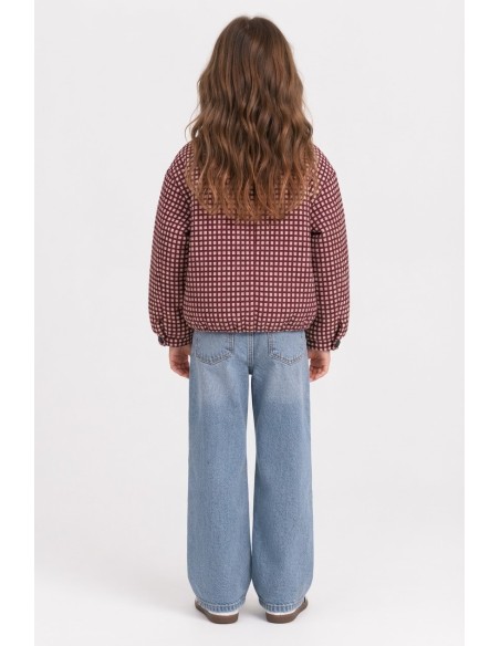 Veste À Carreaux Bordeaux Fille 4-14 Ans | Zerda