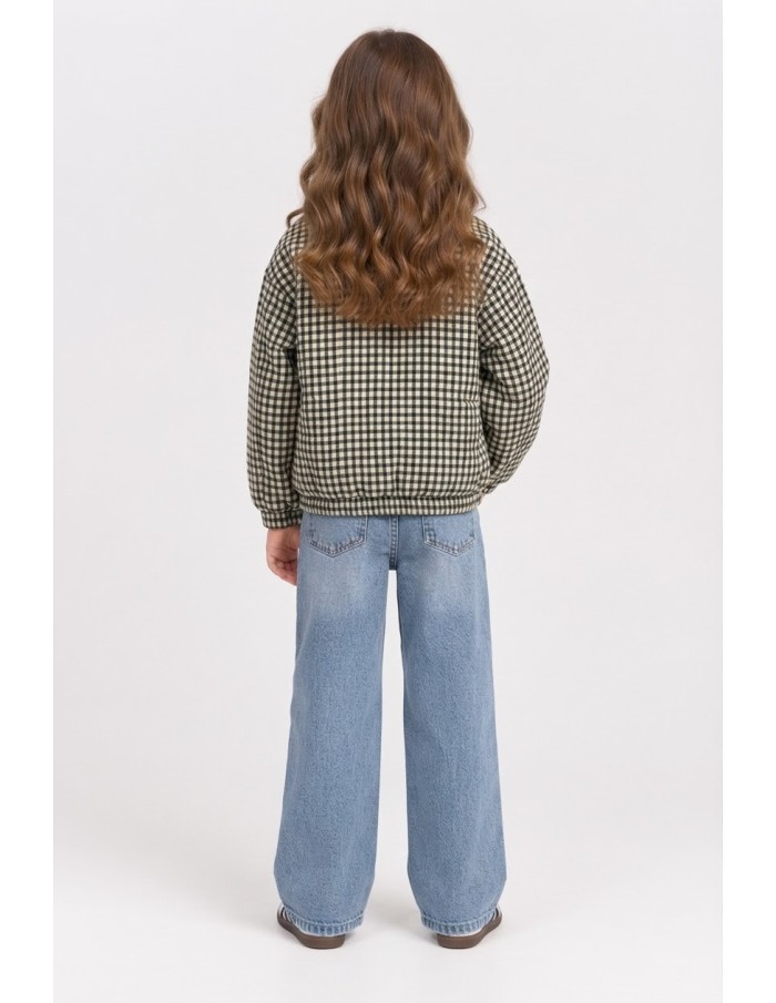 Veste À Carreaux Noire Fille 4-14 Ans | Zerda