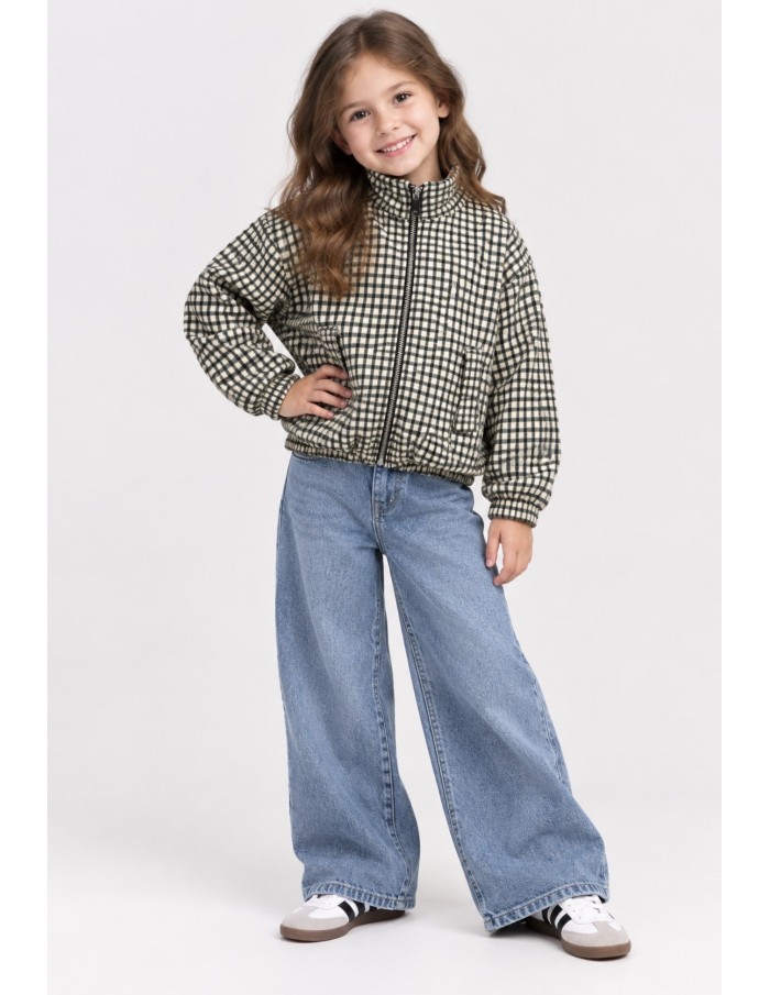 Veste À Carreaux Noire Fille 4-14 Ans | Zerda