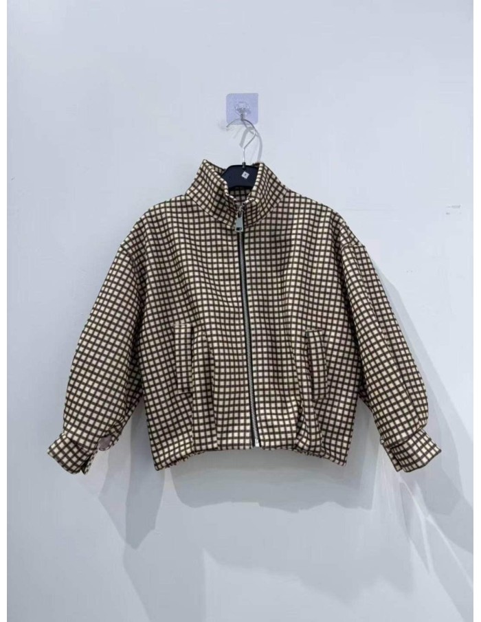 Veste À Carreaux Beige Fille 4-14 Ans | Zerda