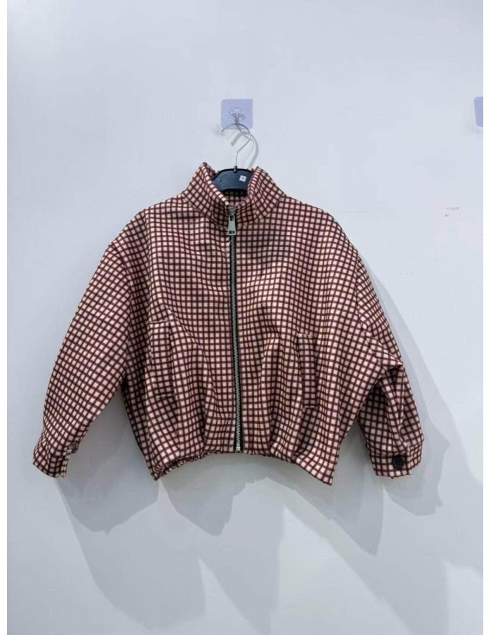 Veste À Carreaux Bordeaux Fille 4-14 Ans | Zerda