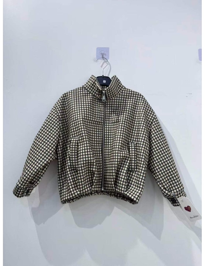 Veste À Carreaux Noire Fille 4-14 Ans | Zerda