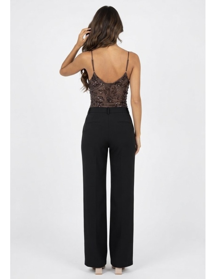 Body Dentelle Sequins Chocolat Femme | Zerda
