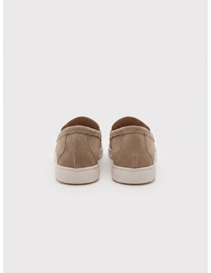 Mocassin Effet Daim Kaki Noeud Bijou Femme | Zerda