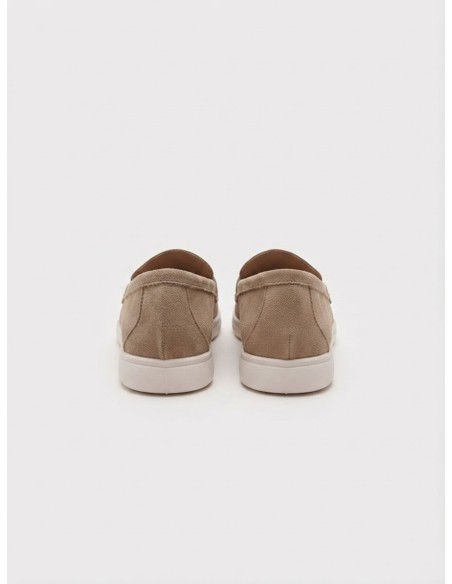 Mocassin Effet Daim Kaki Noeud Bijou Femme | Zerda