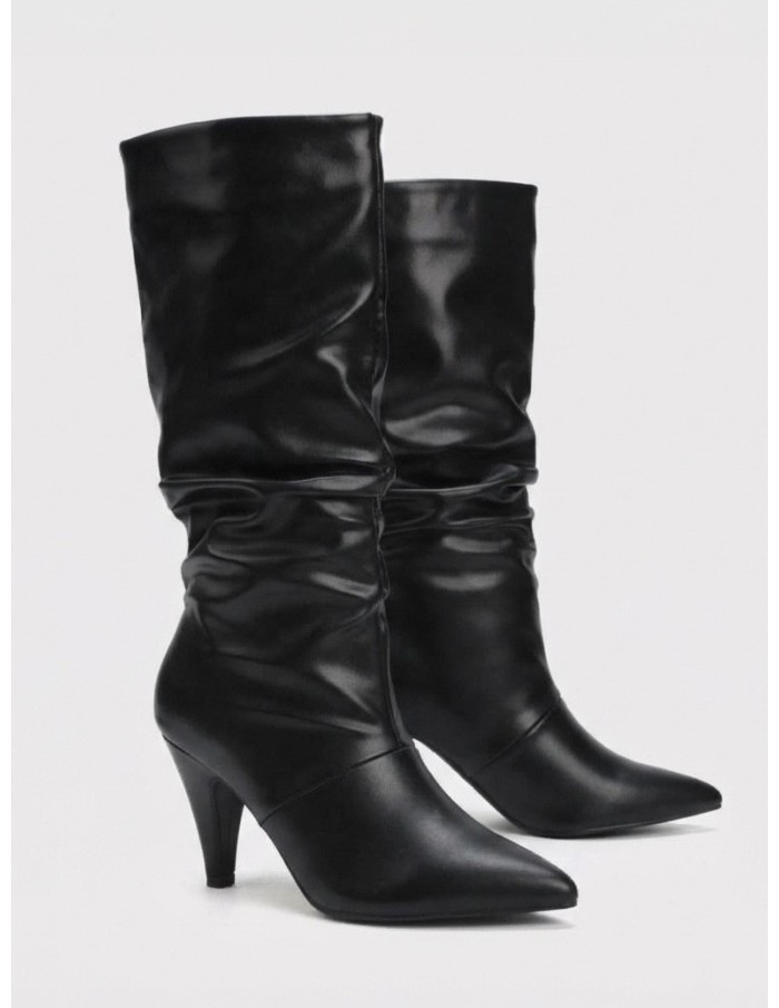 Botte Souple Talon Conique Noire Femme | Zerda