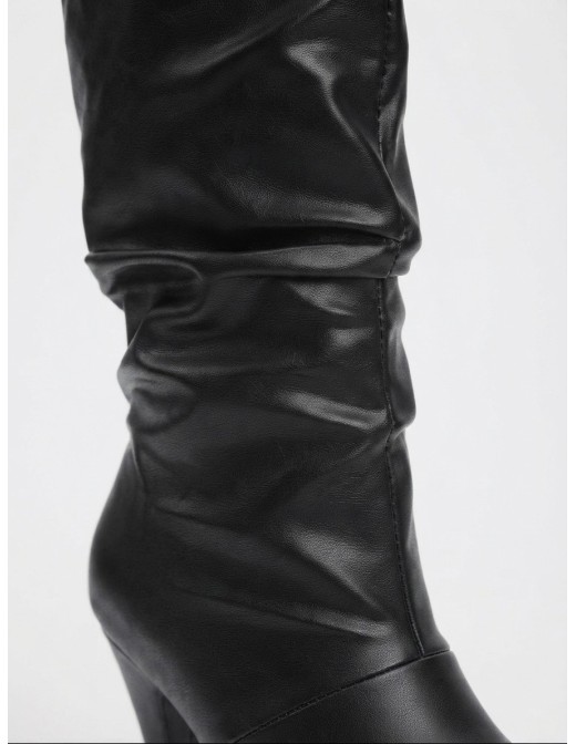 Botte Souple Talon Conique Noire Femme | Zerda 2