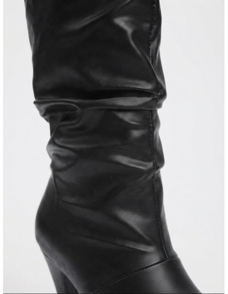 Botte Souple Talon Conique Noire Femme | Zerda