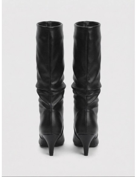 Botte Souple Talon Conique Noire Femme | Zerda