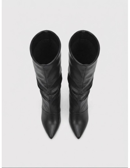Botte Souple Talon Conique Noire Femme | Zerda