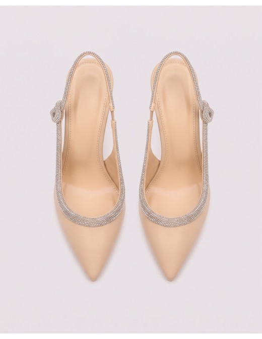 Escarpin Slingback Strass Nude Femme | Zerda 2