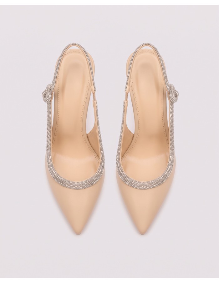 Escarpin Slingback Strass Nude Femme | Zerda