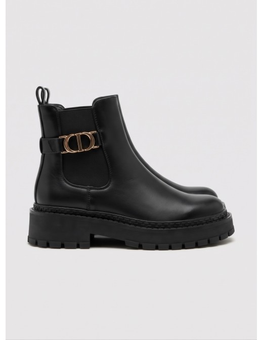 Bottine Chelsea Noire Bijou Doré Femme | Zerda 2