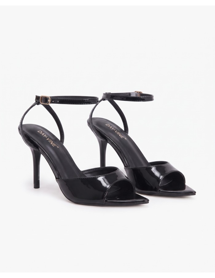 Sandale Vernie Noire Bride Cheville Femme | Zerda