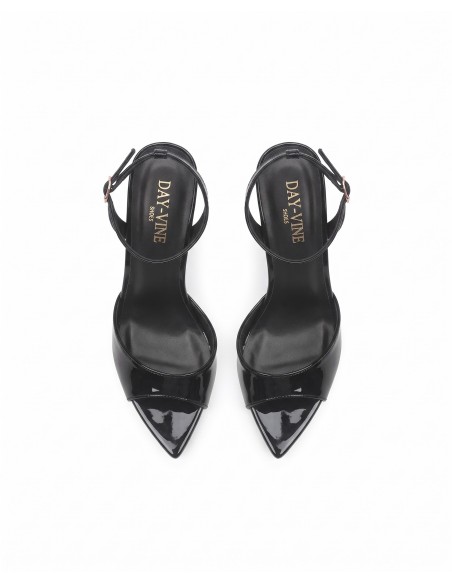 Sandale Vernie Noire Bride Cheville Femme | Zerda