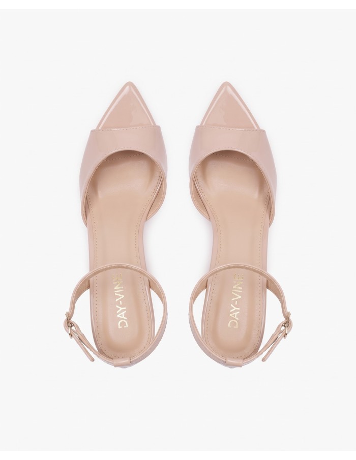 Sandale Vernie Nude Bride Cheville Femme | Zerda