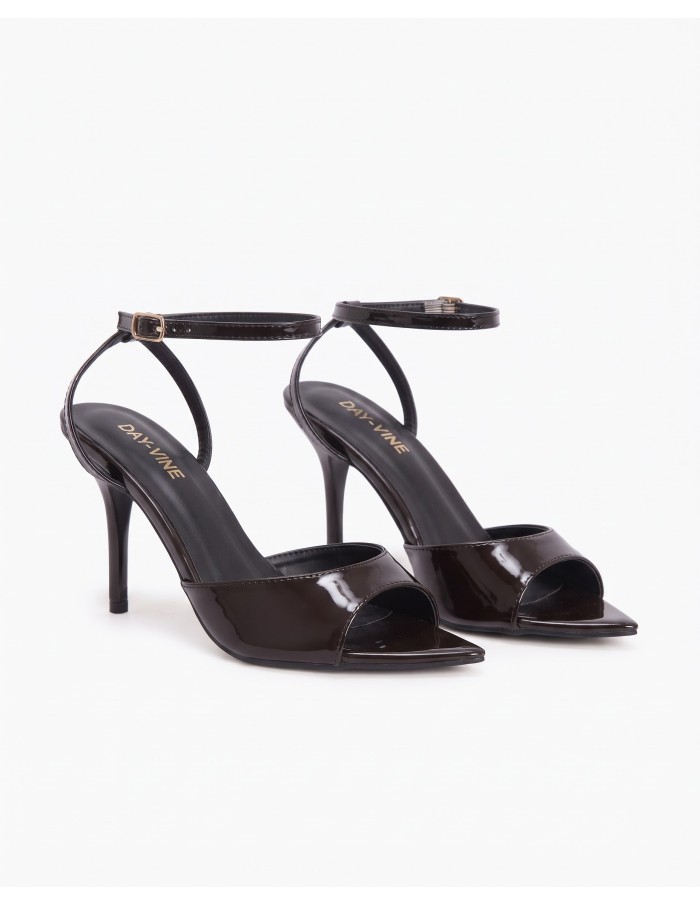 Sandale Vernie Chocolat Bride Cheville Femme | Zerda