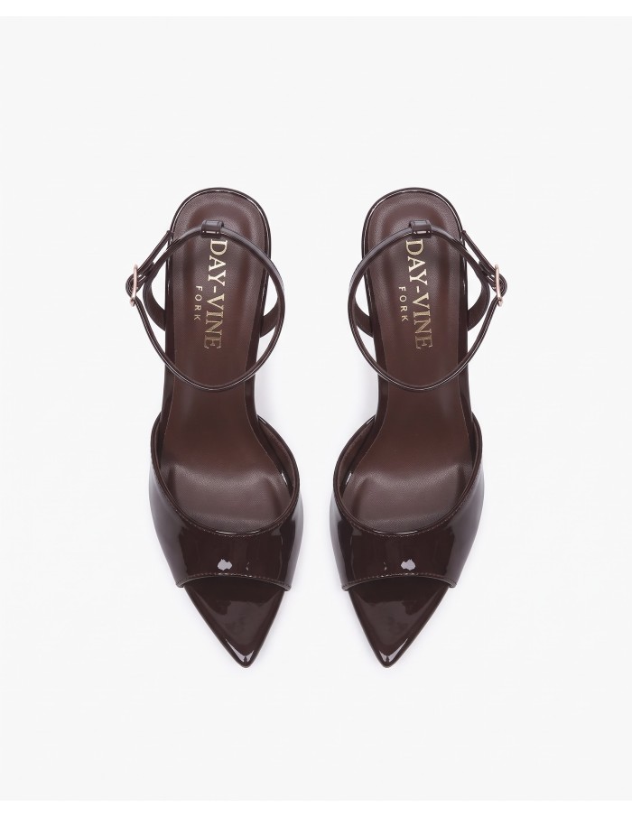 Sandale Vernie Chocolat Bride Cheville Femme | Zerda