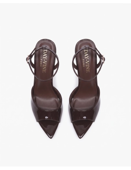 Sandale Vernie Chocolat Bride Cheville Femme | Zerda