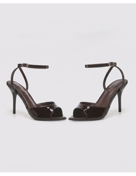 Sandale Vernie Chocolat Bride Cheville Femme | Zerda