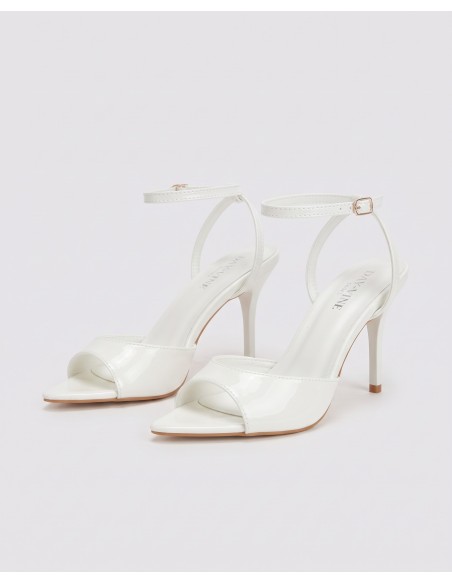 Sandale Vernie Blanche Bride Cheville Femme | Zerda
