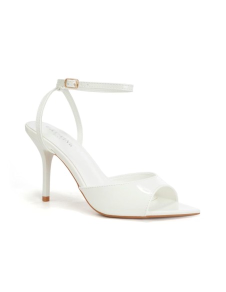 Sandale Vernie Blanche Bride Cheville Femme | Zerda