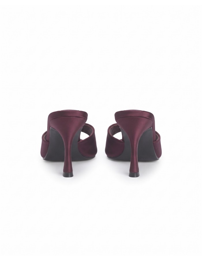 Mule Satin Marron Bout Pointu Femme | Zerda