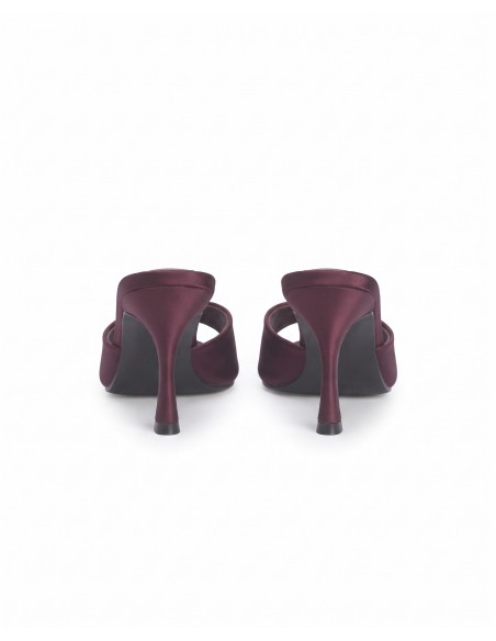 Mule Satin Marron Bout Pointu Femme | Zerda
