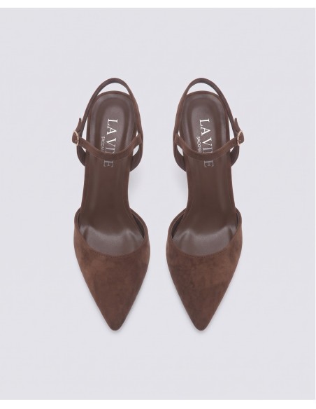 ESCARPIN SLINGBACK MARRON CHOCOLAT À BOUT POINTU – FEMME
