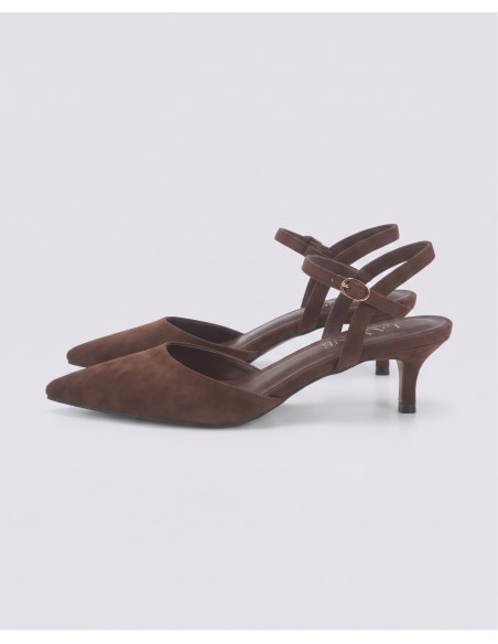 ESCARPIN SLINGBACK MARRON CHOCOLAT À BOUT POINTU – FEMME
