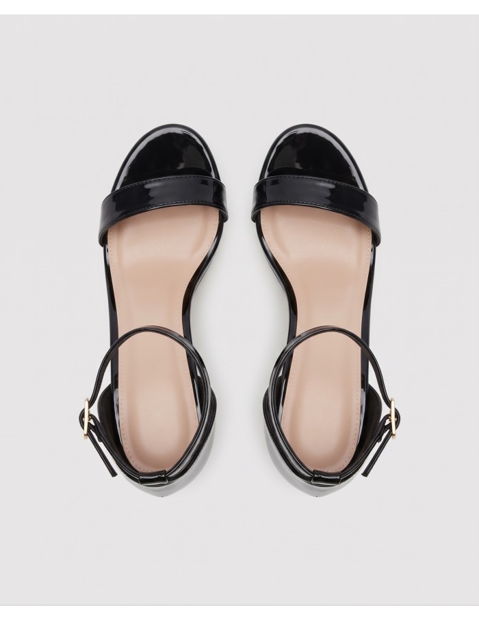 Sandale Plateforme Noire Bride Cheville Femme | Zerda