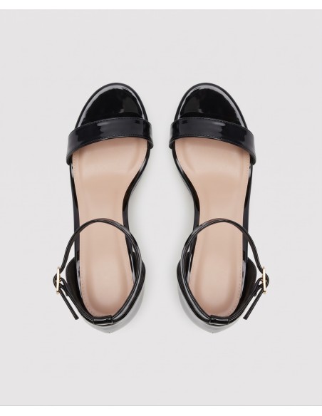 Sandale Plateforme Noire Bride Cheville Femme | Zerda